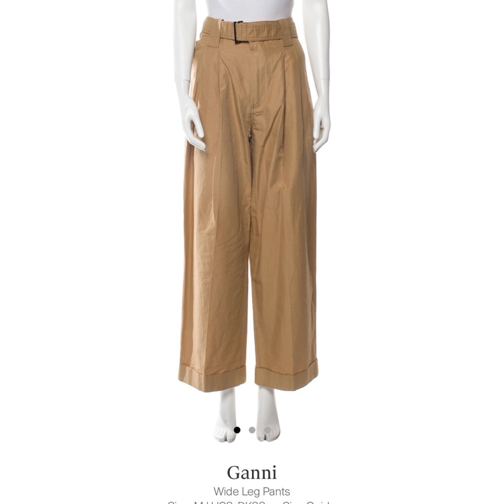 GANNI Wide Leg Belted Trousers